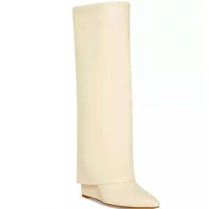 Madden Girl Off-White Heeled Boots